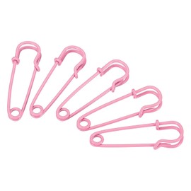MECCANIXITY Safety Pins 1.57 Inch Large Metal Sewing Pins for Blankets Skirts Crafts Brooch Making Light Pink 24Pcs