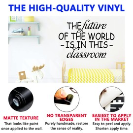 SEATUNE Inspirational Wall Decals, Classroom Wall Decals, Motivational Quotes School Nursery Playroom Positive Saying Home Vinyl Decor Art Stickers The Future of The World is in This Classroom 19"X13"