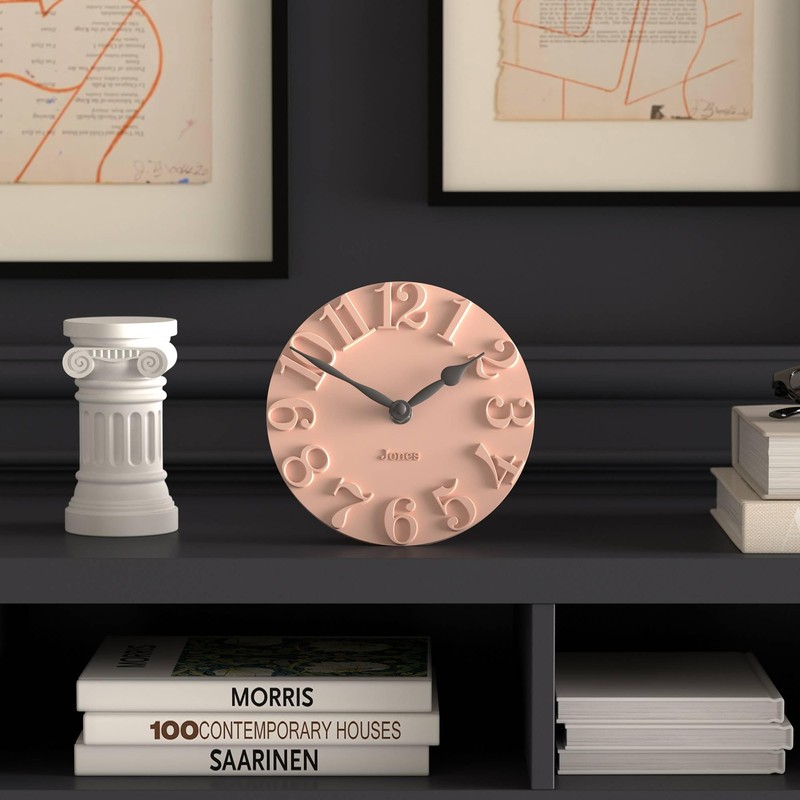 Jones Clocks® Hampstead desk clock | Freestanding | Rose pink