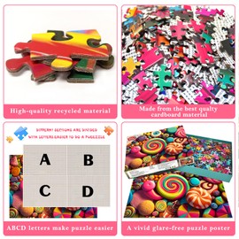 Jigsaw Puzzles 1000 Pieces for Adults jigsaw puzzles for adults 1000 Piece Puzzle Educational Games Famous Landscape Puzzle-View of Geirangerfjord, Norway. (Colorful candy) (Candy)