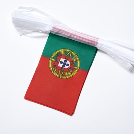 WXTWK Portugal Flags Portuguese Small Mini Pennant String Banner Flag Festival Decorations(50 Feet 38 Flags)