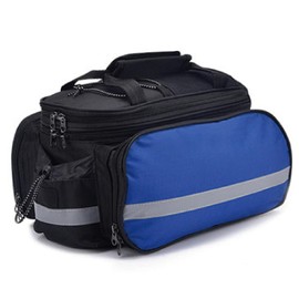 YAPJEB 自転車 リアバッグ パニアバッグ 大容量 拡張可能 サドルバッグ 自転車バッグ 荷台 防水カバー付き 耐摩耗 撥水 仕切り調節可能 ショルダーバッグ 通勤 通学 サイクリング ロードバイク (ブルー)