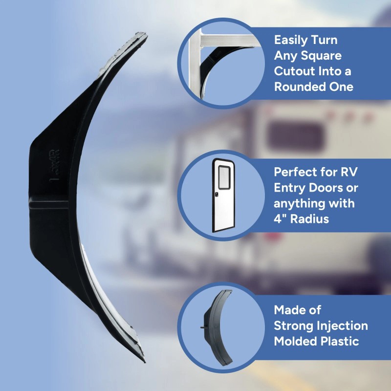 RecPro RV Entry Door Corner Radius Block | 4” Radius