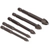 5Pcs Cross Tile Drill Bit Carbide Hex Shank Drills Bits
