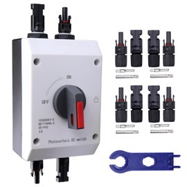 VOZINMOST Solar Panel Disconnect Switch PV Isolator IP66 32Amp DC Isolator Switch with Solar Connector for Solar Power System,RV, Boats