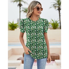 Ivicoer Womens Tunic Tops St Patricks Day Shirt Women Womens Tops Casual Work Trendy Tops Spring Tops Green Floral M