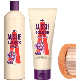 Colour Safe Shampoo Conditioner Set with 1x Aussie Colour Mate Shampoo 300ml, 1x Colour Mate Conditioner 200ml & 1x CHG Hair Comb - Coloured Hair Protection, Women Dull Hair, Clean Shine Vibrant