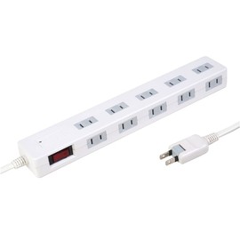 Styled Lightning Guard with Breaker, 10 Outlets Power Strip, Bulk Focusing Switch, Magnet, Swing Plug, Extension Cord (3.3 ft (1 m), White