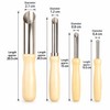 4-Piece Circular Clay Hole Cutter Set with Wooden Handles