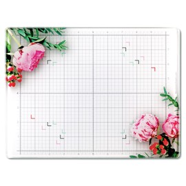 Glass Craft Mat | Magnetic | Heat, Scratch, & Stain Resistant | Perfect for Mixed Media Artwork (Floral, 9 x 12in)