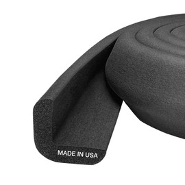 Kidkusion Baby Proof Edge Guards for Safety | Made in The USA | 6 Feet | Black | Edge Protectors for Furniture, Tables, Fireplaces | Heavy Duty Tape Included