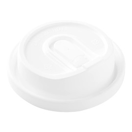 Restaurantware LIDS ONLY: Restpresso Lids For 8 12 16 and 20-OZ Paper Coffee Cups 25 Detachable Plug Disposable Paper Cup Lids - Spout White Plastic Hot Cup Lids Cups Sold Separately