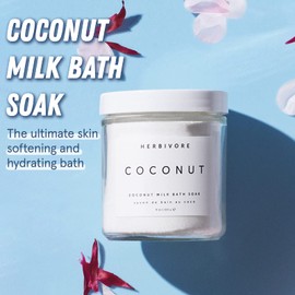HERBIVORE Coconut Milk Bath Soak | Deeply Hydrating + Skin Softening, Soothing Light Coconut Scent, Vegan, Plant-Based, 237 mL / 8 oz