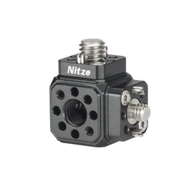Nitze ARRI Locating Mount Cube Adapter Compatible with Magic Arm, Super Clamp, Monitor Holder, Camera Mount with 1/4" and 3/8" Locating Holes - N82B