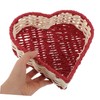 SHOWERORO Valentine's Day Heart Basket Handmade Woven Storage Basket Imitation