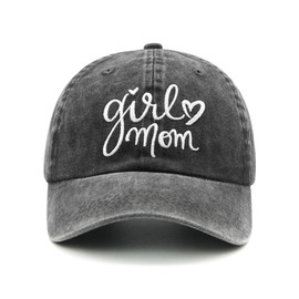 Girl Mom Hat for Mother's Birthday, Adjustable Funny Embroidered Baseball Cap for Women Black