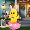 FARONZE Easter Inflatable Chick on Egg Blow-up Lighted Indoor &