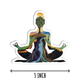 3Pcs Yoga Nature Girl Sticker - Yoga Sticker - Yoga Lover Sticker - Nature Sticker - Sticker for Laptop - Phone - Water Bottle - Book