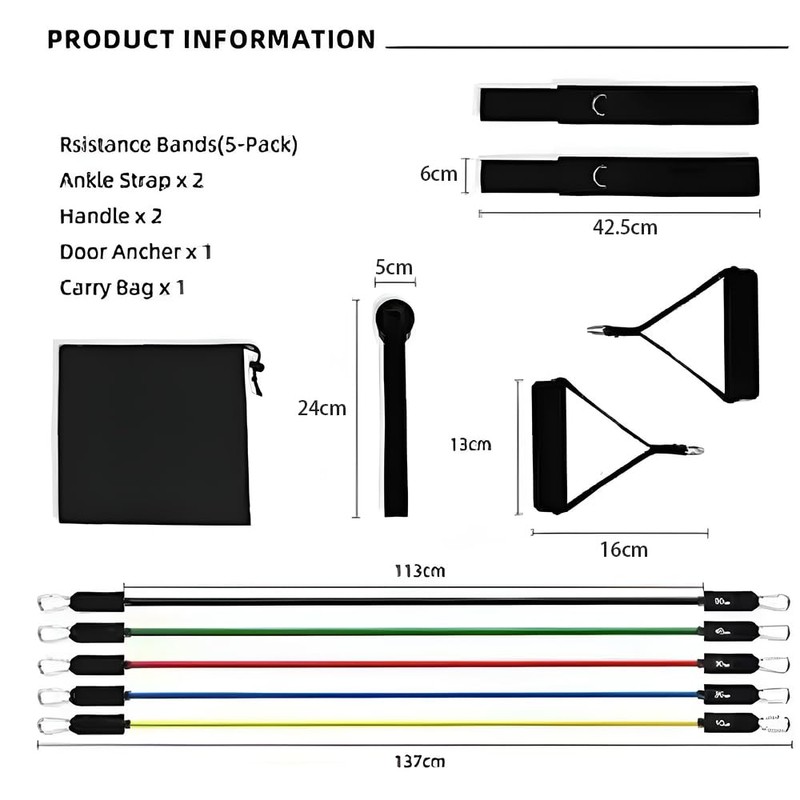 Resistance Bands Set,Anti-Snap Exercise Bands with Handles,Door Anchor and Ankle