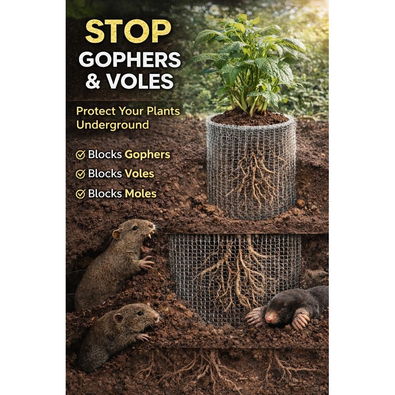 GISSAN Gopher Baskets for Plants – 5 Gallon Root Guard