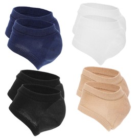 Mikinona Gel Heel Socks 4 Pack Women Toeless Socks Moisturizing Cracked Heel Socks Breathable Open Toe