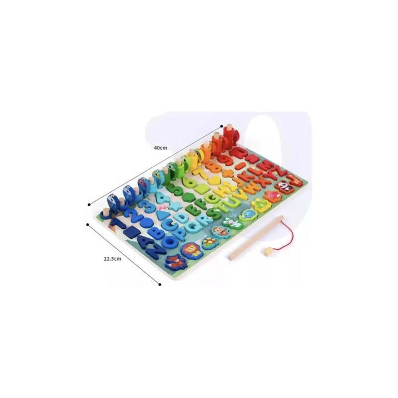 Tablero Multi-juegos De Madera Montessori Aprendizaje Pesca