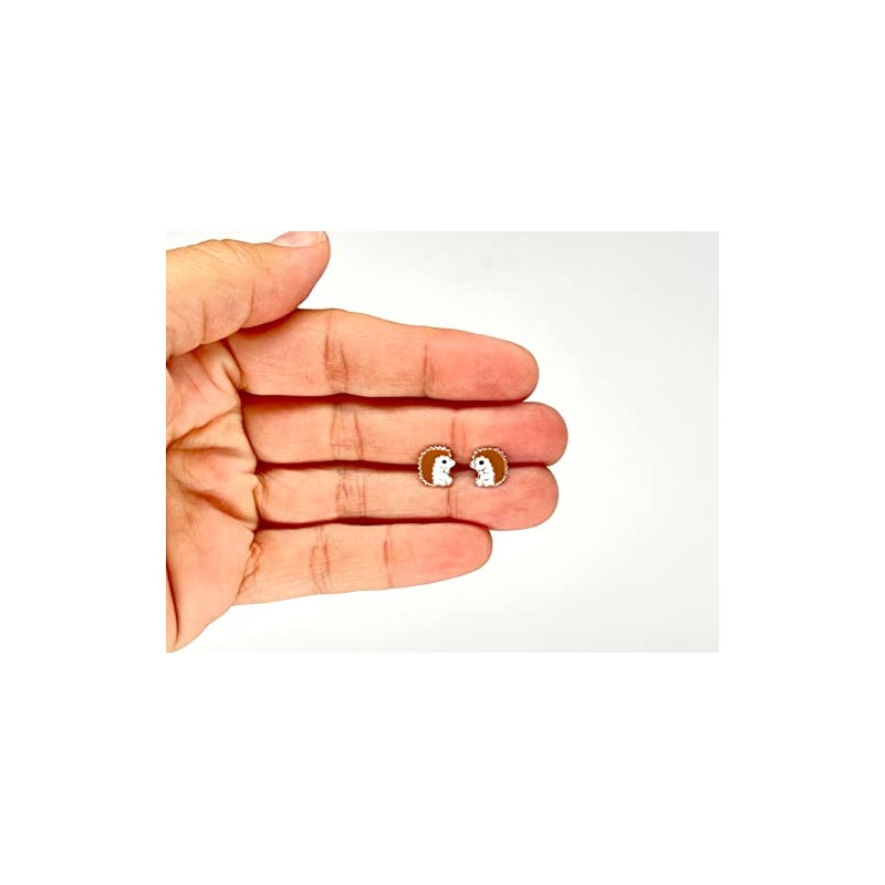 Sterling Silver Hedgehog Earrings 925 Stud