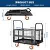 6in1 Foldable Platform Truck Cart with Cage Platform Truck,1800lbs Push