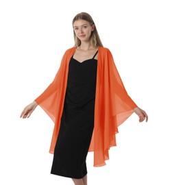 Women's Shawls and Wraps for Evening Dress Chiffon Scarf Soft Elegant Pashmina Wedding Bridal Scarve (Orange)