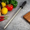 Premium Diamond Finished Black Carbon Steel Knife Sharpening Rod, 12