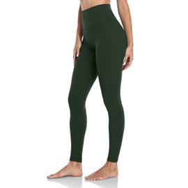 HeyNuts Workout Pro Full Length Yoga Leggings for Tall Women, Tummy Control Compression Athletic Yoga Pants 28'' Vintage Green L(12)