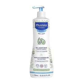 Mustela Gel de limpieza suave, gel de limpieza para el cabello del bebé y el cuerpo, fórmula a base de plantas con perseosa de aguacate natural fortif