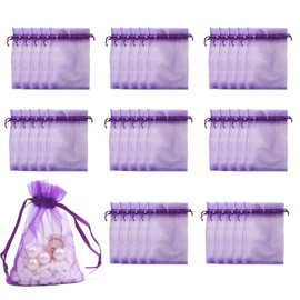 40 Pcs Empty Lavender Bags, Small Drawstring Pouch Small Mesh Bags Drawstring, Purple Jewellery Pouch Jewellery Gift Bag Applicable to Wardrobes Pillows and Shoe Cabinets
