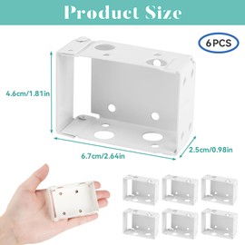 6Pcs Metal Square Headrail Brackets - White Venetian Blind Fittings for Home Office Blinds