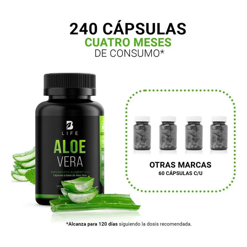 B‑Life Extracto Puro de Aloe Vera | 240 Cápsulas |
