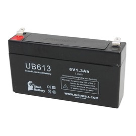2 Pack - 6V SLA Battery Compatible with LICHPOWER DJW6-12, Casil/Chee Yuen Industrial Ca613, Exitronix Ex6v1.2a, Lichpower Djw6-12, Lintronics Lcr6v1.3p, Toyo 3fm1.3, Tempest Tr1.2-6, Battery Bp1.2-6