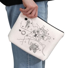 G2TUP Film TV Series Inspired Gift Owl Cave Map Makeup Bag Mystery-Horror Drama Cosmetic Bag T Peaks Fan Gift (Owl Cave Map CB)