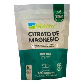 Wellthy Citrato De Magnesio 120caps Sabor Sin sabor                                                                                                   
