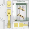 Floresita Front Door Lock Set, Gold Front Door Handle and