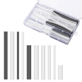 Gosknor Pack of 78 Shoelaces Tips, Shoelace Repair Transparent Lace Ends Tips, Transparent Heat Shrink Tube, Shoelaces Accessories for Repairing and Shortening, transparent