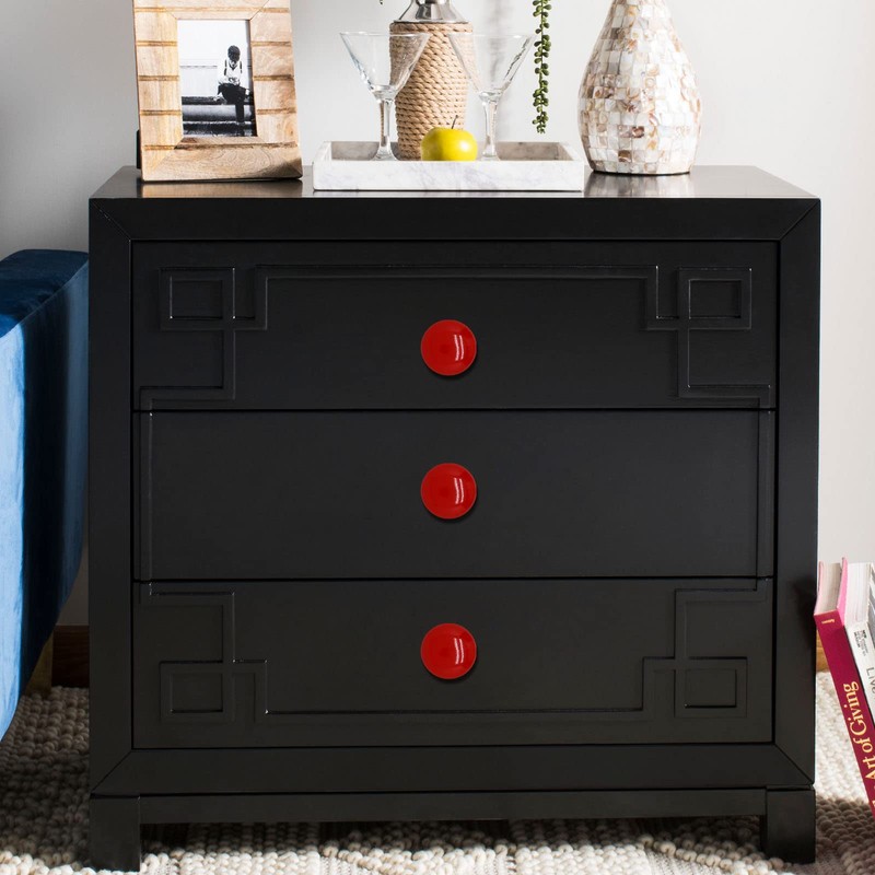 SWZHAI 10 Pcs Red Ceramic Cabinet Knobs, Round Shaped Drawer