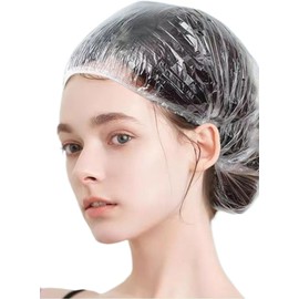 200 PCS Disposable Shower Caps Plastic Clear Hair Cap Elastic Waterproof Hair Bath Caps Thickening Shower Cap for Women Men Kids Girls Hotel and Hair Salon Travel Spa Home Use Beauty Salon Accessories