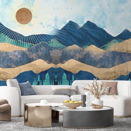 SIGNFORD Wall Mural Nordic Style Nature Landscape Removable Wallpaper Wall Sticker for Bedroom Living Room - 108"x168"