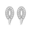 Tuscany Silver Pave Set Cubic Zirconia Elliptic Stud Earrings