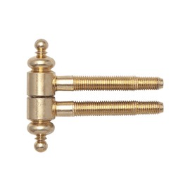 Gedotec Drill-in Hinges Room Door Hinge with Decorative Head Size 16 | Decorative Band Antique Polished Brass | Hinge Two-Piece for Interior Doors and Door Sticks | Pack of 2 - Design Door Hinges 2