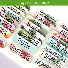 Floral Bible Tabs 90 Decorative Bible Tabs Laminated Colorful Bible Book Indexing Tabs Old and New Testament Laminated Matte Film Pretty Gift for Women Girls