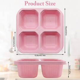 Aleker 4 Pack Snack Box with Compartments, Reusable Snack Containers Meal Prep Containers, Leak-Proof Snack Boxes for Kids Adults, Divided Food Storage Containers for School Office Picnic Travel