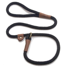 Mendota Pet Slip Leash - Dog Lead and Collar Combo - Made in The USA - Black, 1/2 in x 4 ft - for Large Breeds