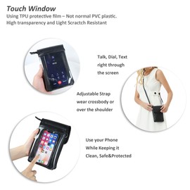 Touch Screen Purse Leather Touchscreen Cell Phone Crossbody Wallet Bags with Back Clear Window for Women (Black)