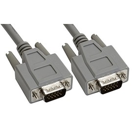 Amphenol CS-DSDHD15MM0-015 15-Pin HD15 Deluxe D-Sub Cable, Shielded, Male/Female, 15', Gray